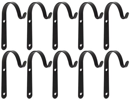Spot 1/4/10 Pcs Opknoping Mand Beugels Metalen Sterke Buiten Muur Tuin Haak Decoratie Hogard 10 stk zwart