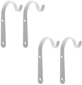 Spot 1/4/10 Pcs Opknoping Mand Beugels Metalen Sterke Buiten Muur Tuin Haak Decoratie Hogard 4stk wit