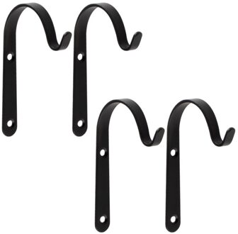 Spot 1/4/10 Pcs Opknoping Mand Beugels Metalen Sterke Buiten Muur Tuin Haak Decoratie Hogard 4stk zwart