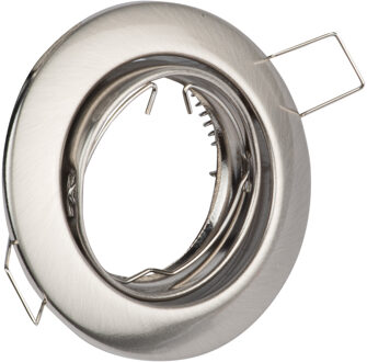 Spot Armatuur GU10 - GU10 Inbouwspot - Rond - Chroom - Aluminium - Kantelbaar Ø82mm Zilverkleurig