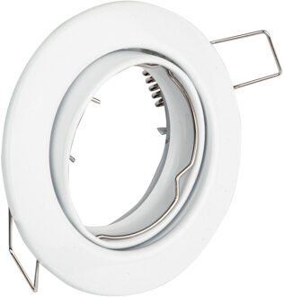 Spot Armatuur GU10 - GU10 Inbouwspot - Rond - Wit - Aluminium - Kantelbaar Ø82mm