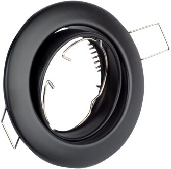 Spot Armatuur GU10 - GU10 Inbouwspot - Rond - Zwart - Aluminium - Kantelbaar Ø82mm