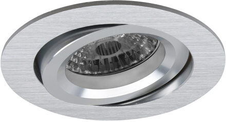 Spot Armatuur GU10 - Pragmi Aerony Pro - GU10 Inbouwspot - Rond - Zilver - Aluminium - Kantelbaar - Ø82mm Zilverkleurig