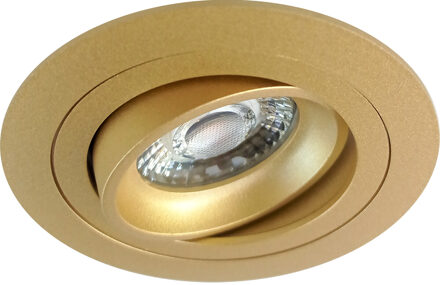 Spot Armatuur GU10 - Pragmi Alpin Pro - GU10 Inbouwspot - Rond - Goud - Aluminium - Kantelbaar - Ø92mm Goudkleurig