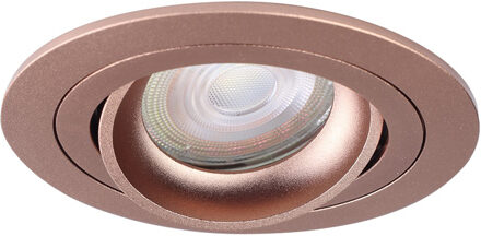 Spot Armatuur GU10 - Pragmi Alpin Pro - GU10 Inbouwspot - Rond - Rosé Goud - Aluminium - Kantelbaar - Ø92mm
