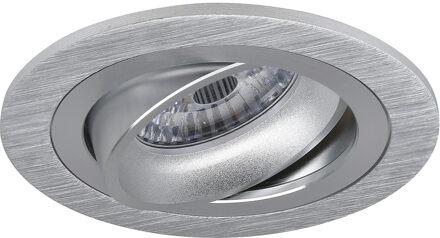 Spot Armatuur GU10 - Pragmi Alpin Pro - GU10 Inbouwspot - Rond - Zilver - Aluminium - Kantelbaar - Ø92mm Zilverkleurig