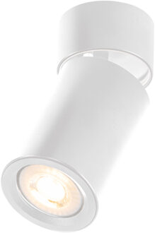 Spot Armatuur GU10 - Pragmi Blank - GU10 Opbouwspot - Rond - Kantelbaar - Wit - Aluminium - Ø60mm