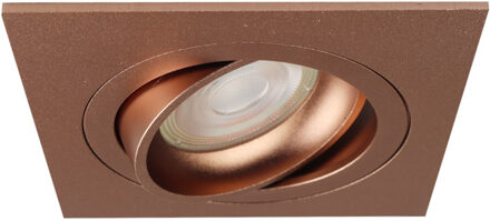 Spot Armatuur GU10 - Pragmi Boxy Pro - GU10 Inbouwspot - Vierkant - Rosé Goud - Kantelbaar - 92mm