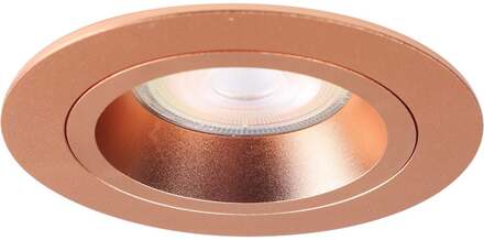 Spot Armatuur GU10 - Pragmi Crown Pro - GU10 Inbouwspot - Rond - Koper - Aluminium - Ø93mm