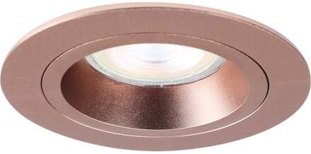 Spot Armatuur GU10 - Pragmi Crown Pro - GU10 Inbouwspot - Rond - Rosé Goud - Aluminium - Ø93mm