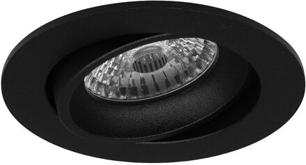 Spot Armatuur GU10 - Pragmi Delton Pro - GU10 Inbouwspot - Rond - Zwart - Aluminium - Kantelbaar - Ø82mm