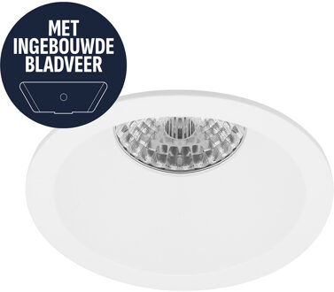 Spot Armatuur GU10 - Pragmi Grid - GU10 Inbouwspot met Bladveren - Rond - Verdiept Wit - Aluminium - Ø82mm