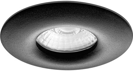 Spot Armatuur GU10 - Pragmi Luno Pro - GU10 Inbouwspot - Waterdicht IP65 - Rond - Zwart - Aluminium - Ø82mm