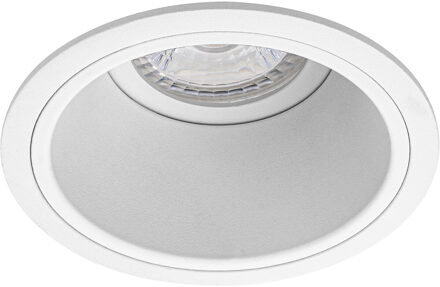 Spot Armatuur GU10 - Pragmi Minko Pro - GU10 Inbouwspot - Rond - Wit - Aluminium - Verdiept - Ø90mm