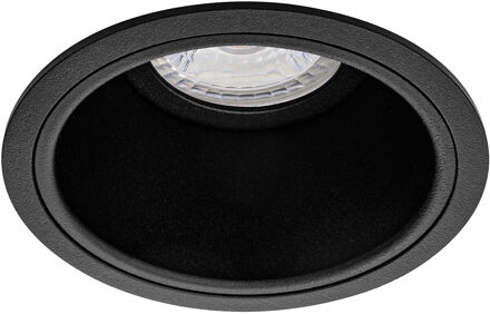 Spot Armatuur GU10 - Pragmi Minko Pro - GU10 Inbouwspot - Rond - Zwart - Aluminium - Verdiept - Ø90mm