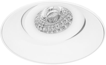 Spot Armatuur GU10 - Pragmi Nivas Pro - GU10 Inbouwspot - Rond - Wit - Aluminium - Trimless - Kantelbaar - Ø150mm