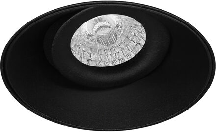 Spot Armatuur GU10 - Pragmi Nivas Pro - GU10 Inbouwspot - Rond - Zwart - Aluminium - Trimless - Kantelbaar - Ø150mm