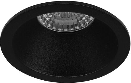 Spot Armatuur GU10 - Pragmi Pollon Pro - GU10 Inbouwspot - Rond - Zwart - Aluminium - Verdiept - Ø82mm