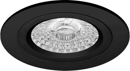 Spot Armatuur GU10 - Pragmi Pulse Pro - GU10 Inbouwspot - Rond - Mat Zwart - Aluminium - Ø78mm