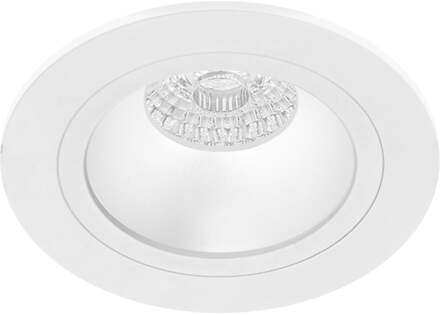 Spot Armatuur GU10 - Pragmi Shift Pro - GU10 Inbouwspot - Rond - Wit - Aluminium - Ø128mm