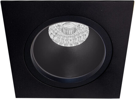 Spot Armatuur GU10 - Pragmi Shift Pro - GU10 Inbouwspot - Vierkant - 1-lichts - Zwart - Aluminium - 128mm