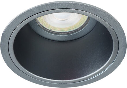 Spot Armatuur GU10 - Pragmi Slate - GU10 Inbouwspot - Rond - Gunmetal - Aluminium - Ø90mm