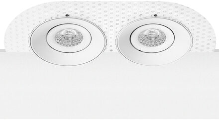 Spot Armatuur GU10 - Pragmi Terra - GU10 Inbouwspot - Rond - Wit - Aluminium - Kantelbaar - Ø93mm