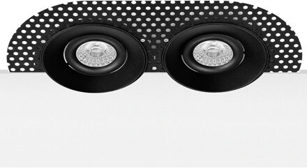 Spot Armatuur GU10 - Pragmi Terra - GU10 Inbouwspot - Rond - Zwart - Aluminium - Kantelbaar - Ø93mm