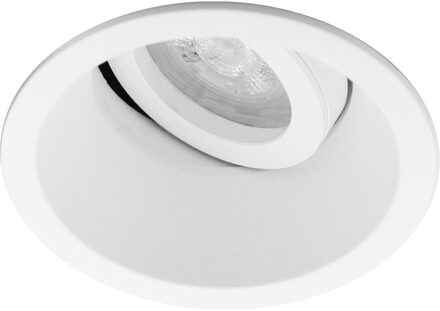 Spot Armatuur GU10 - Pragmi Zano Pro - GU10 Inbouwspot - Rond - Wit - Aluminium - Kantelbaar - Ø93mm