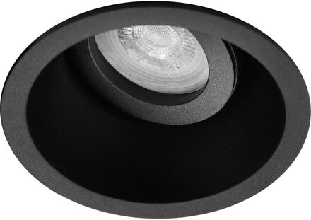 Spot Armatuur GU10 - Pragmi Zano Pro - GU10 Inbouwspot - Rond - Zwart - Aluminium - Kantelbaar - Ø93mm