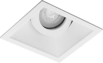 Spot Armatuur GU10 - Pragmi Zano Pro - GU10 Inbouwspot - Vierkant - Wit - Aluminium - Kantelbaar - 93mm