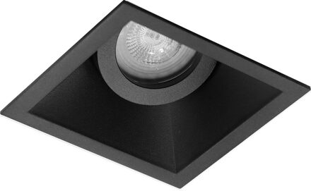 Spot Armatuur GU10 - Pragmi Zano Pro - GU10 Inbouwspot - Vierkant - Zwart - Aluminium - Kantelbaar - 93mm