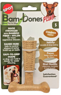 Spot Bam-Bones Easy Grip veilig kauwbot hond (kipsmaak) M x4
