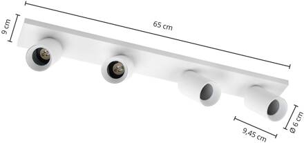 spot Brinja, wit, hoekig, Ø 7 cm, 4-lamps, GU10