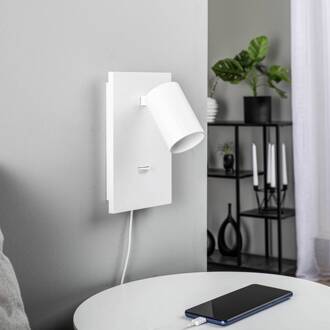 spot Brinja, wit, metaal, USB-C, schakelaar, GU10