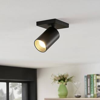 spot Brinja, zwart, hoekig, Ø 6 cm, 1-lamp, GU10