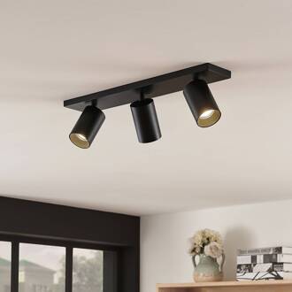 spot Brinja, zwart, hoekig, Ø 6 cm, 3-lamps, GU10