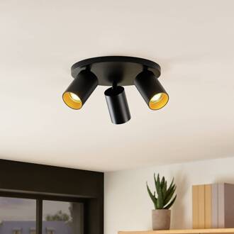 spot Brinja, zwart, rond, Ø 6 cm, 3-lamps, GU10