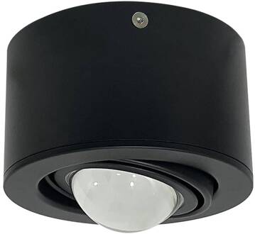 spot Jyla, zwart, 3.000 K, Ø 13 cm, lens, aluminium