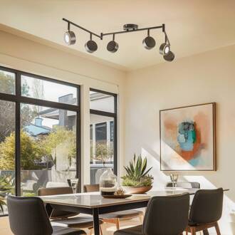 spot Jyla, zwart, 4.000 K, 6-lamps, GX53