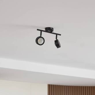 spot Jyla, zwart, lens, 3.000 K, 2-lamps, GX53