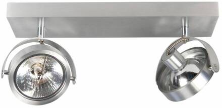 Spot Malta 2 lichts mat chroom Zilverkleurig