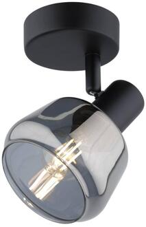 Spot Noah - Smoke Glas - E14 - Metaal/Glas - Zwart