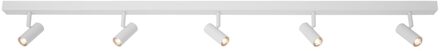 Spot Omari 5 lichts balk L 118 cm wit
