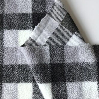 Spot Producten Plaid Lam Wol Pluche Herfst En Winter Mode Vrouwen Jas Stof Ivoor