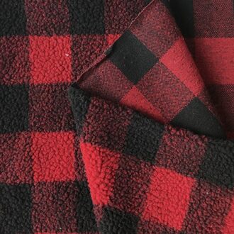 Spot Producten Plaid Lam Wol Pluche Herfst En Winter Mode Vrouwen Jas Stof Rood