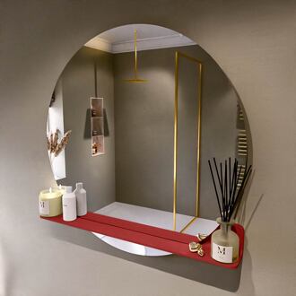 SPOT spiegel rond 100cm met Spiegelplanchet kleur Fire.