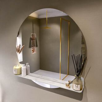 SPOT spiegel rond 100cm met Spiegelplanchet kleur Opalo.