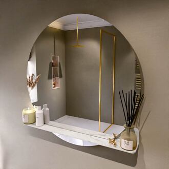 SPOT spiegel rond 100cm met Spiegelplanchet kleur Ostra.