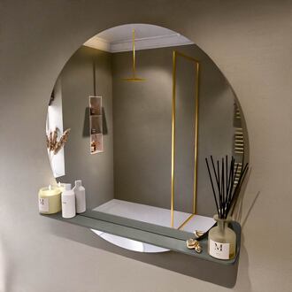 SPOT spiegel rond 100cm met Spiegelplanchet kleur Smoke.